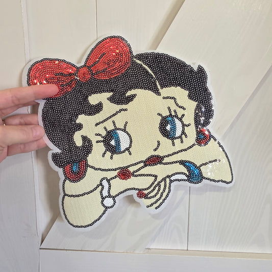 Betty With Bow - Sequin Patch