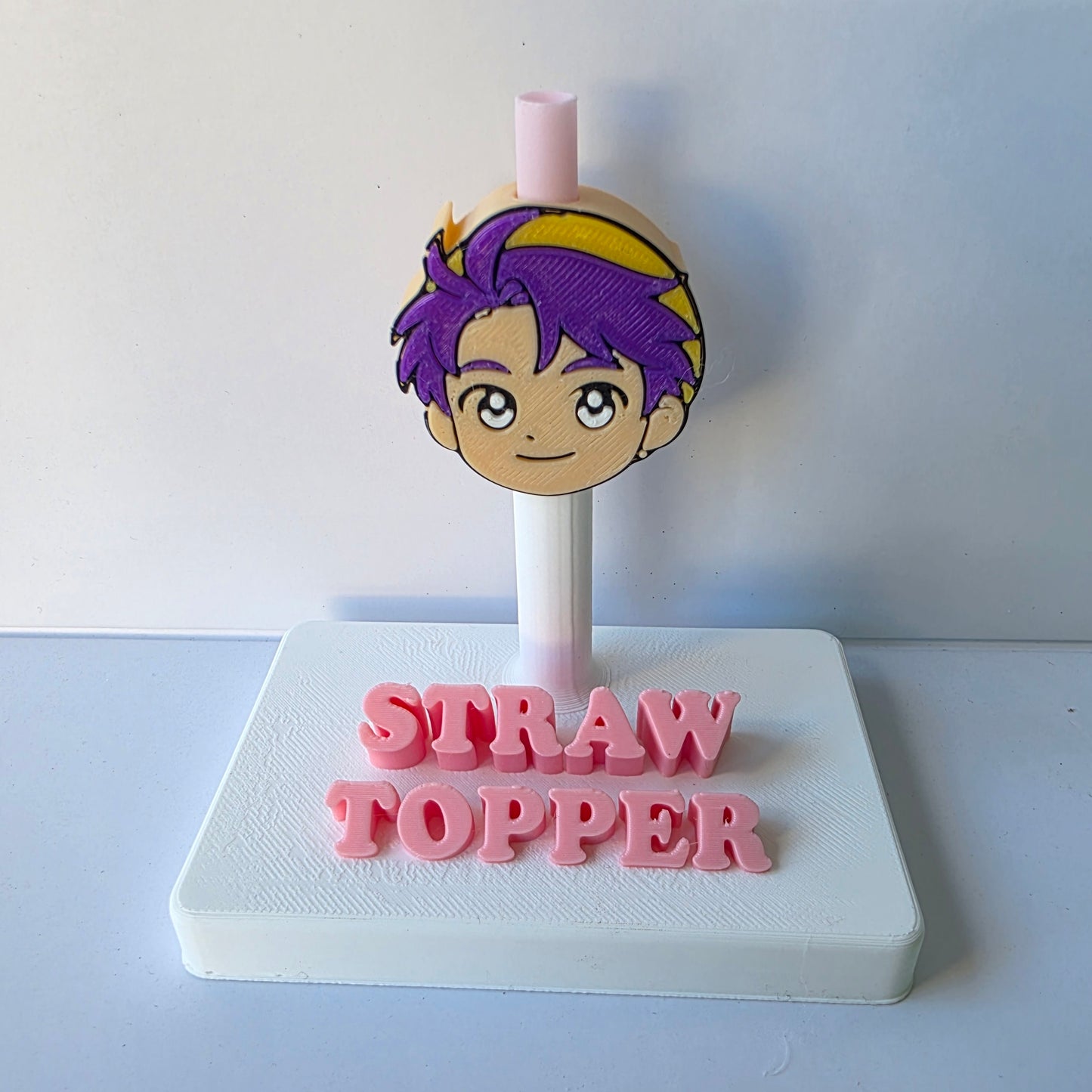 Saja Boy Purple Hair 3D Printed Straw Topper