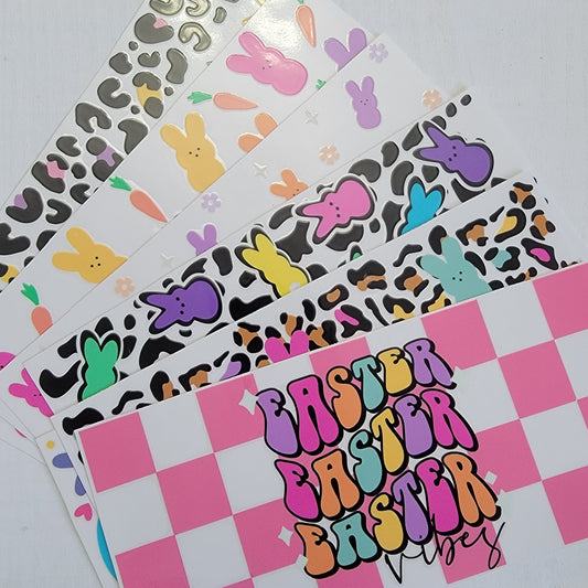 Checkered and Cheetah Colorful Easter Bunny Bundle - Libby UV DTF Wrap Bundle