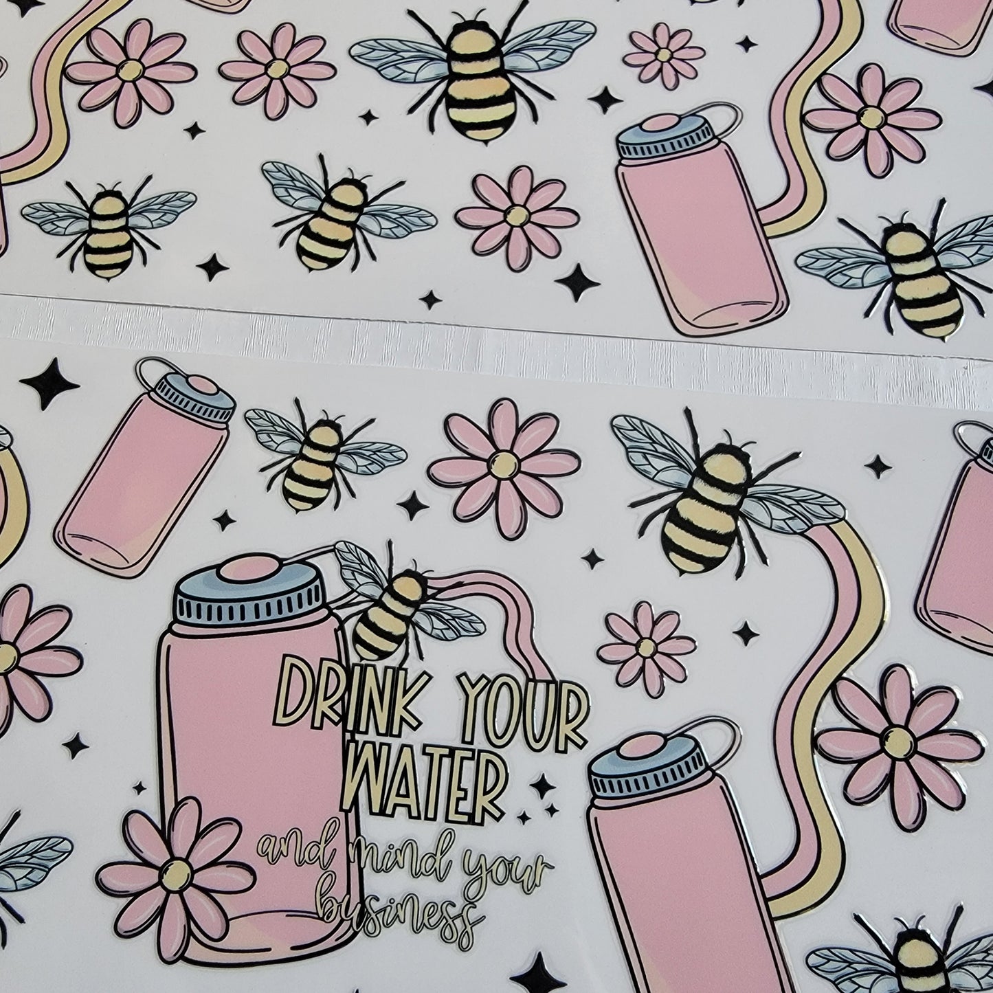 Honeybee Drink Your Water Bundle - Libby UV DTF Wrap Bundle