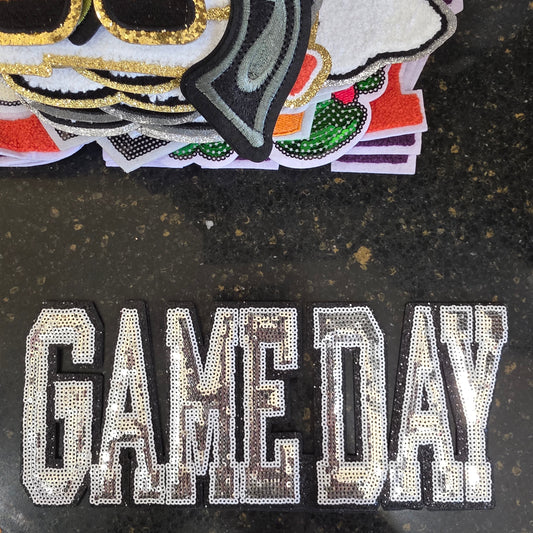 Silver Game Day- Sequin Patch