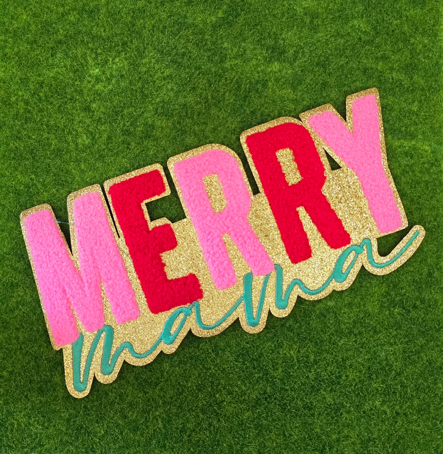 Merry Mama Christmas Chenile Patch