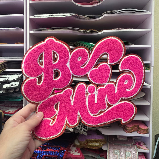 Valentines Pink and Red Be Mine Chenile Patch