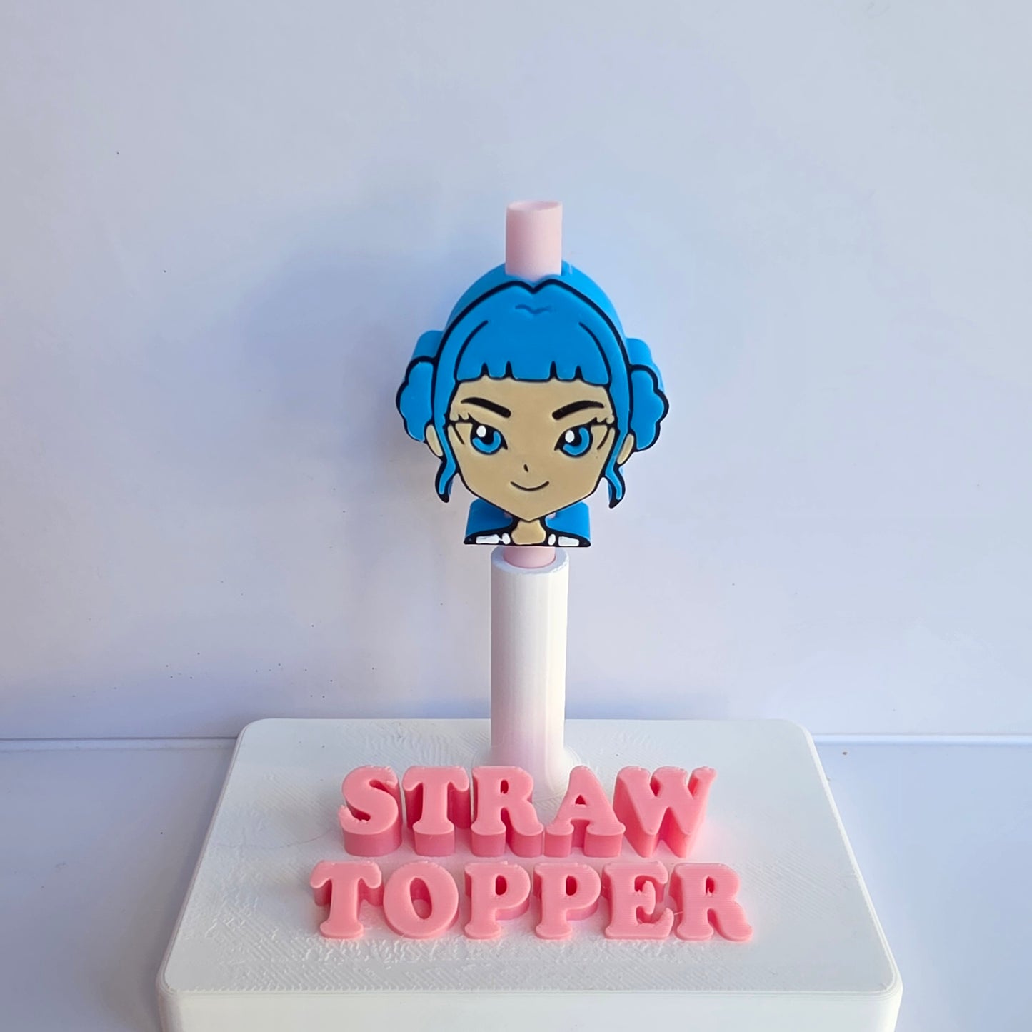 Kpop K Pop Blue Girl  3D Printed Straw Topper
