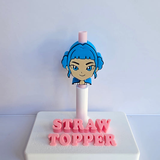 (Copy) Kpop K Pop Blue Girl  3D Printed Straw Topper