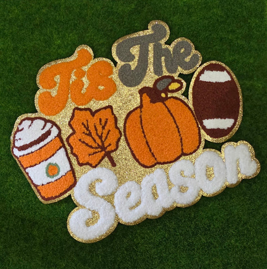 Fall Tis There Season Football Chenile Patch