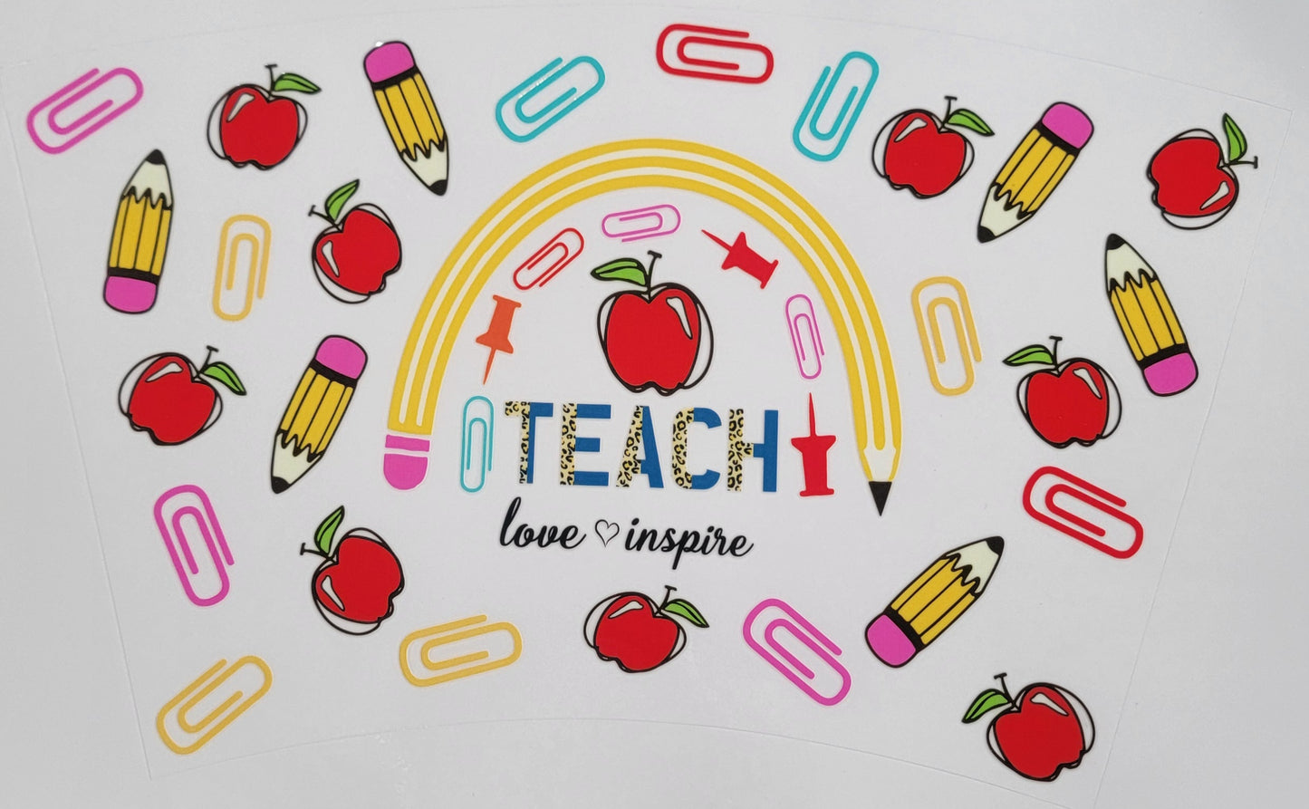 School Teach Love Inspire - 24 oz cold cup Wrap RTS