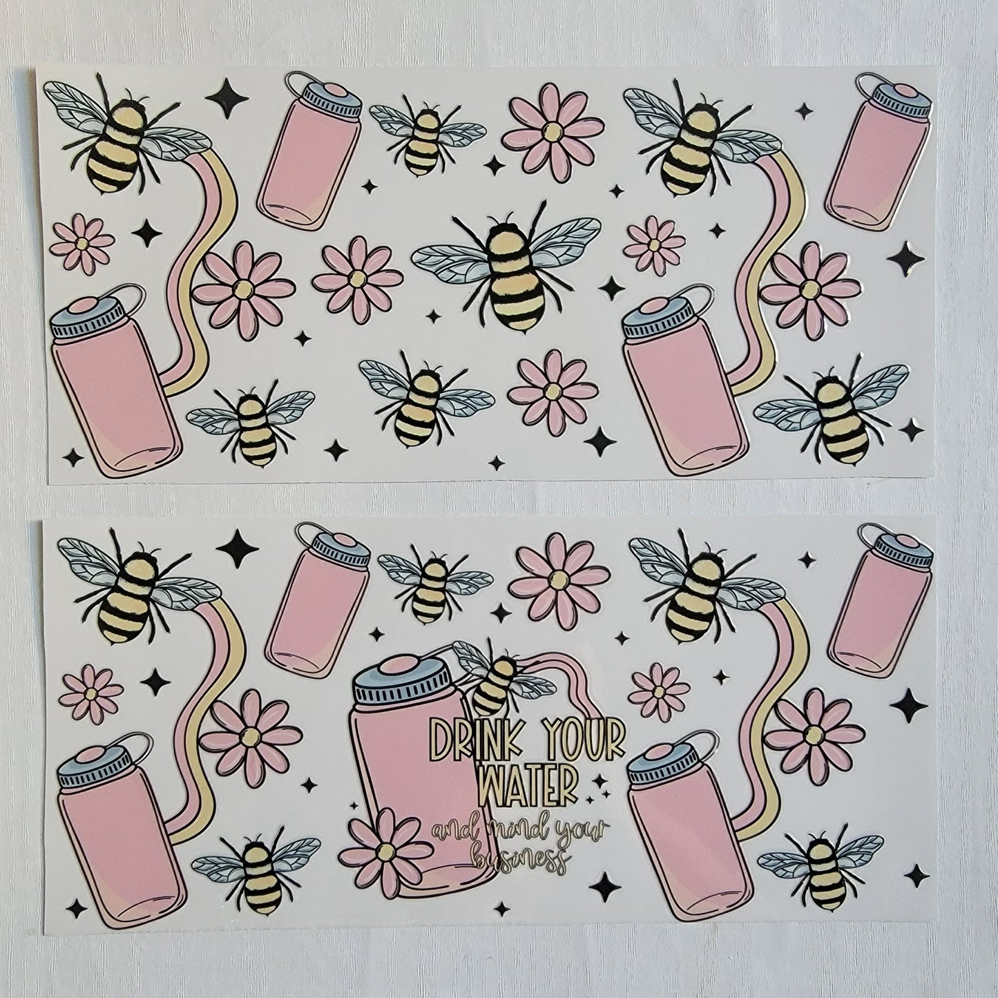 Honeybee Drink Your Water Bundle - Libby UV DTF Wrap Bundle