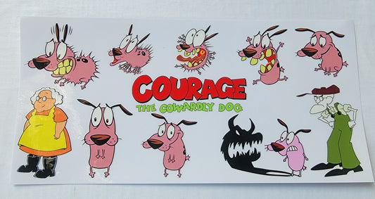 Courage The Cowardly Dog - 16 oz Libby UV DTF Wrap RTS
