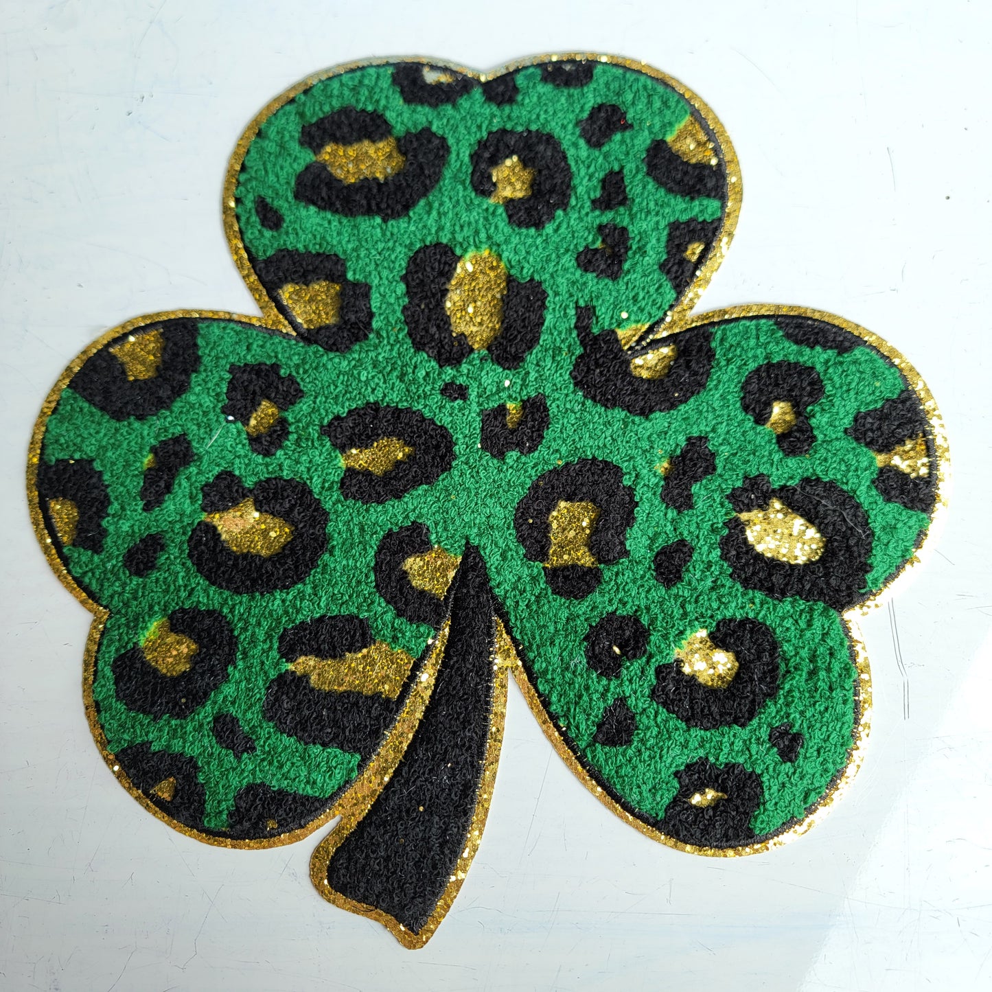 Leopatd Shamrock Chenile Patch