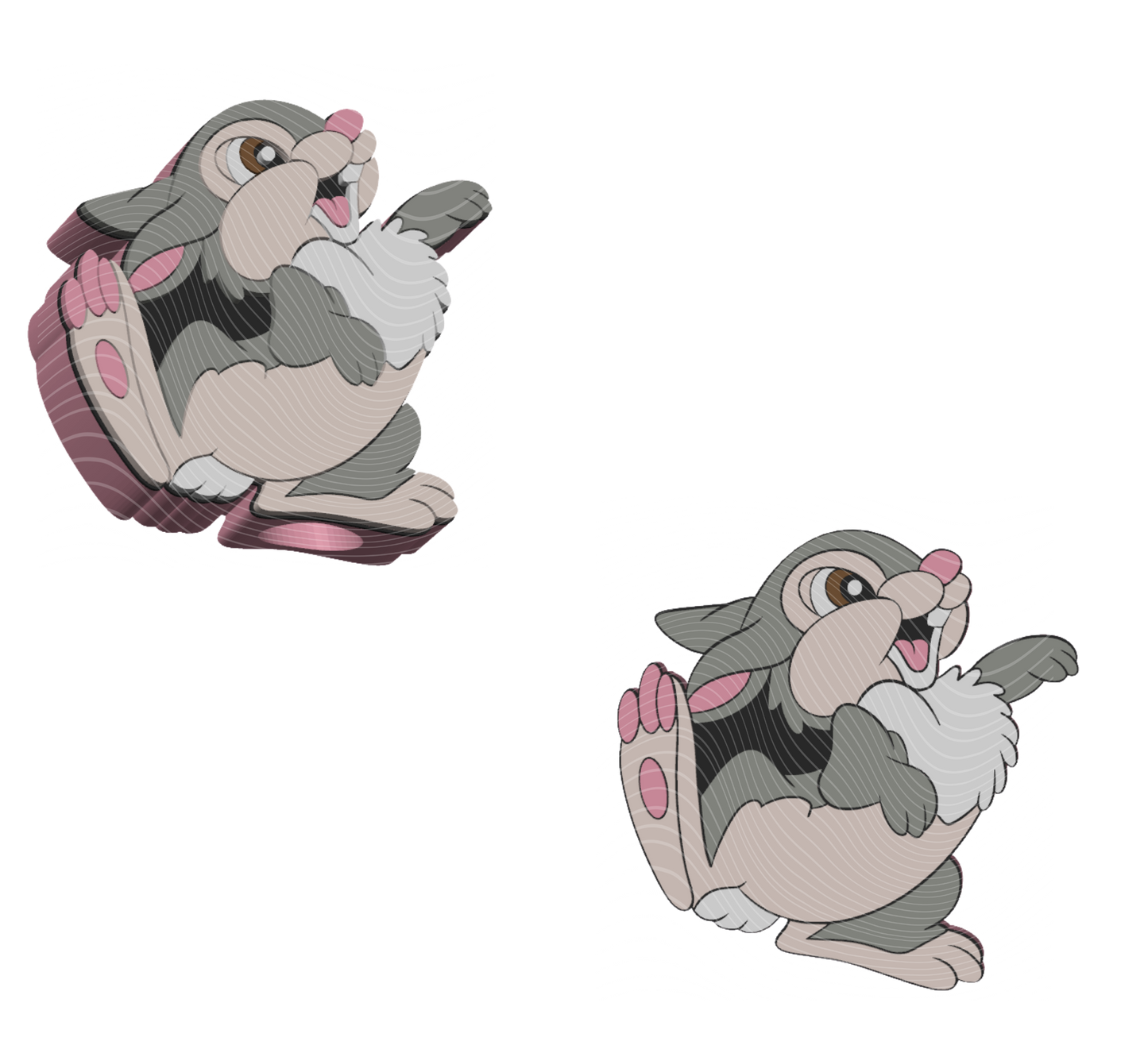 Thumper Rabbit - 3D Printed Straw Topper