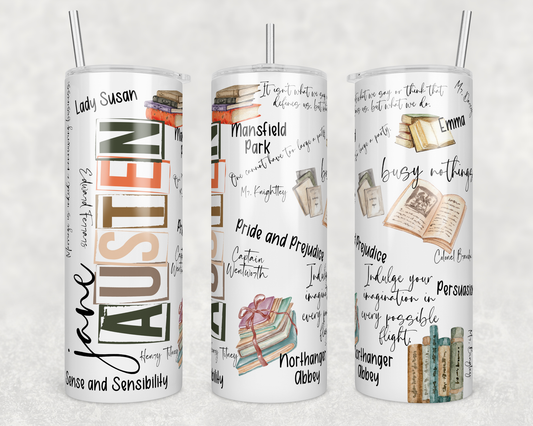 Jane Austin- Sublimation 20 oz tumbler