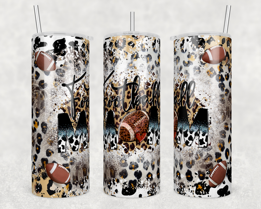 Football Mom Leopard - Sublimation 20 oz tumbler