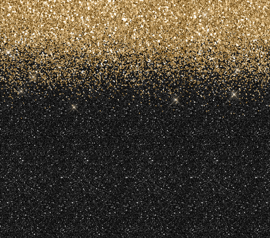 Black Gold Glitter - 20 Oz Sublimation Skinny Transfer