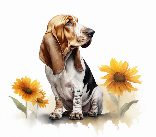Basset Hound Watercolor - 20 Oz Printed Sublimation Transfer