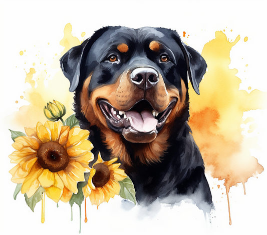 Rottweiler Watercolor - 20 Oz Printed Sublimation Transfer