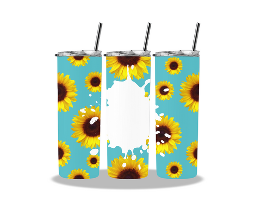Teal Sunflower - Sublimation 20 oz tumbler