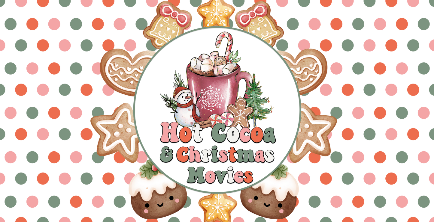 Christmas Hot Cocoa And Christmas Movies - 16 Oz Libby Sublimation Transfers