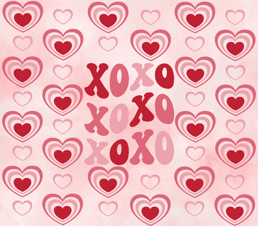 Valentines XOXO Hearts- 20 Oz Sublimation Transfer