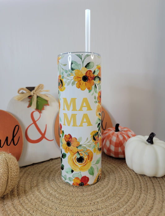 Fall Floral Mama 20 OZ Sublimation Tumbler Wholesale