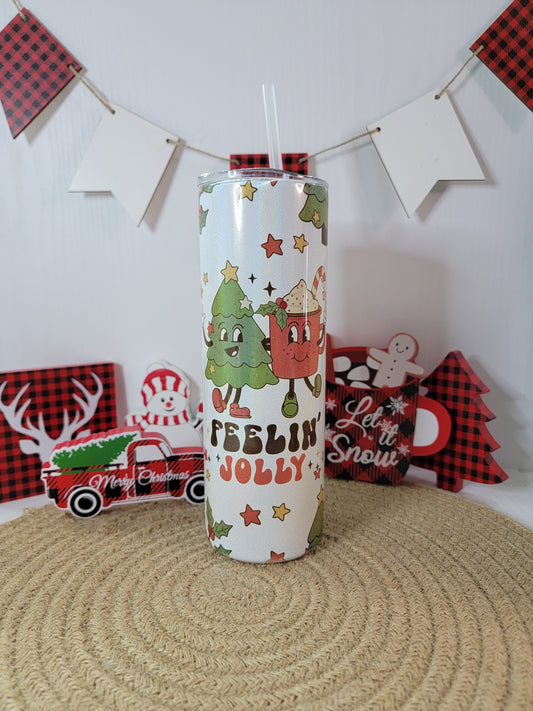 Feeling Jolly Christmas 20 OZ Sublimation Tumbler