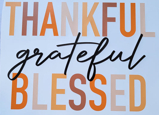 Thankful, grateful, blessed HTV Heat Transfer Vinyl