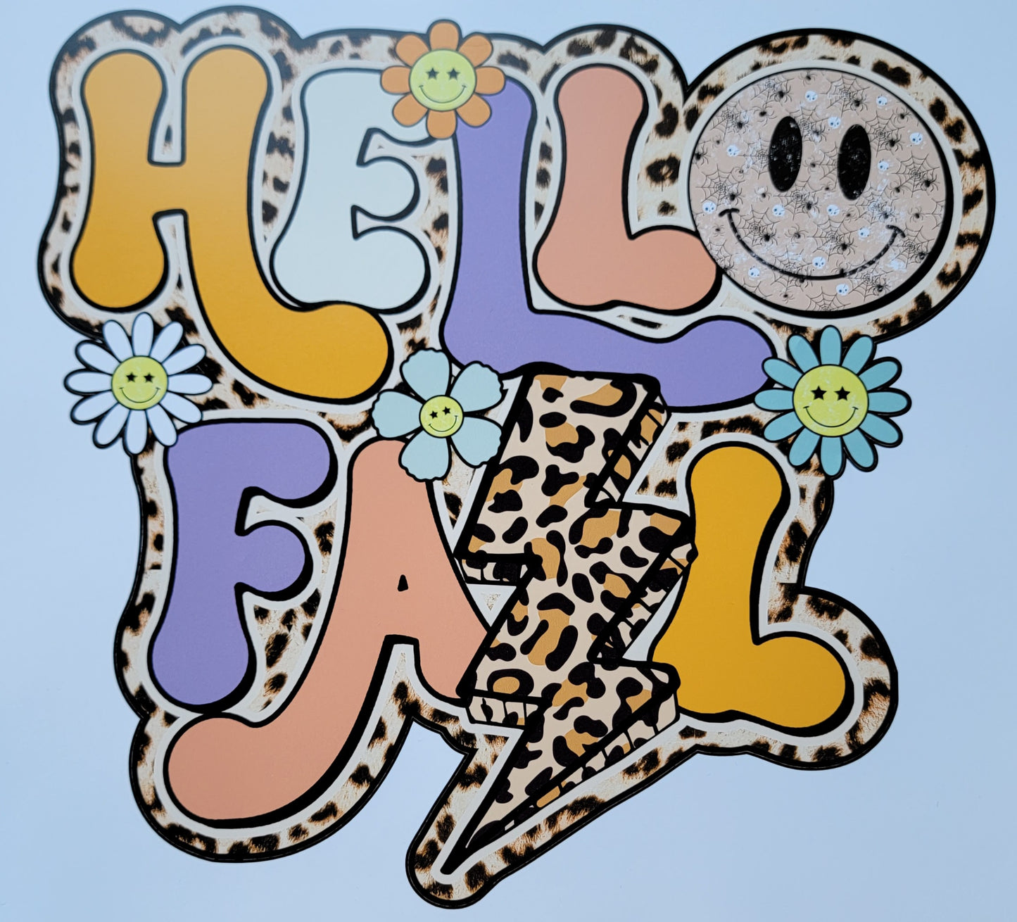 Hello fall leopard print TV Heat Transfer Vinyl