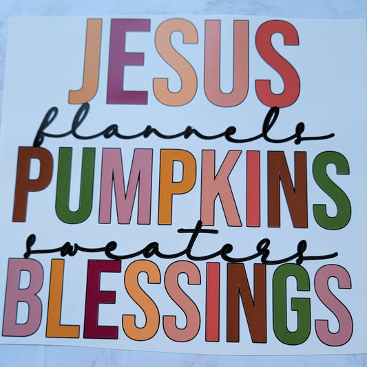 Jesus, flannels, pumpkins, sweaters, blessings HTV Heat Transfer Vinyl
