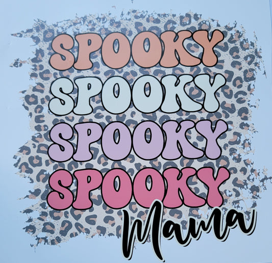 Halloween spooky mama leopard print HTV Heat Transfer Vinyl