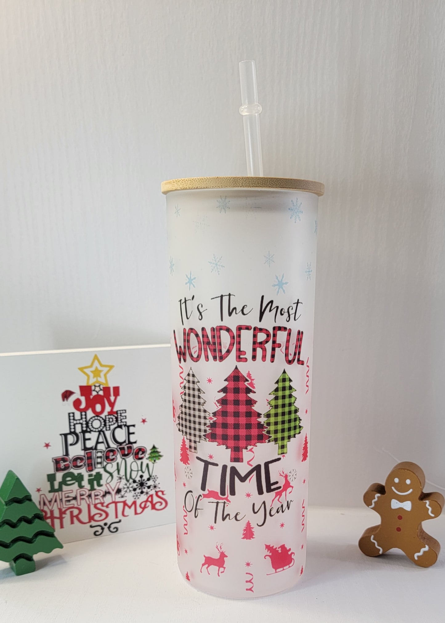 Its The Most wonderful Christmas 25 oz Coffee Can Glass Tumbler