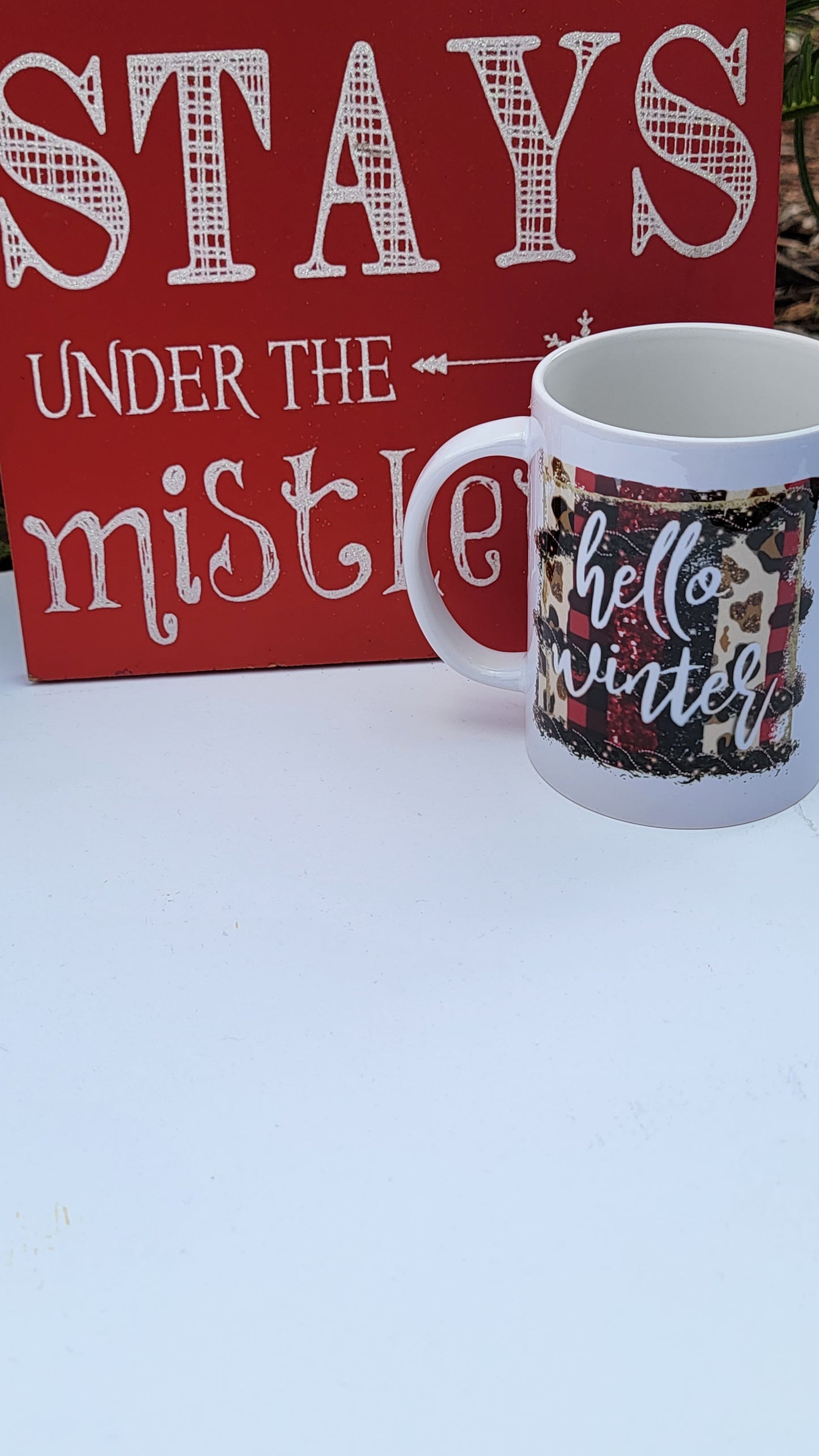 Christmas Hello Winter Brushstrokes - 15OZ Coffee Mug