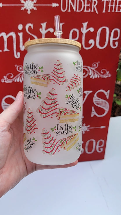 Christmas Tree Cakes - 16 oz Coffee Can Glass Cup