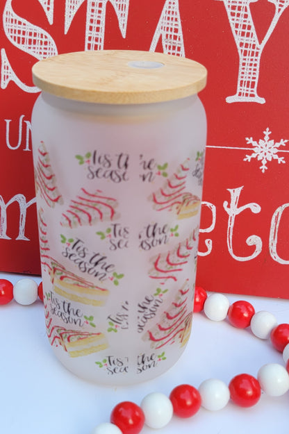 Christmas  This The Season Tree Cakes - 16 oz Coffee Can Glass Cup