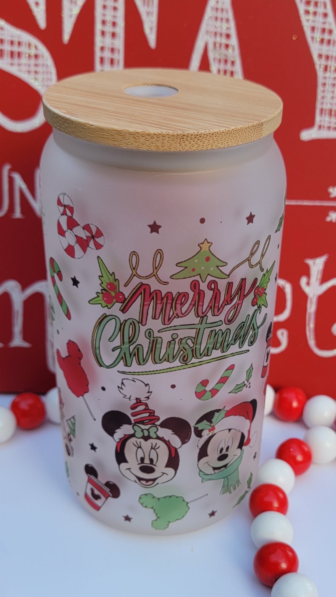 Merry Christmas Inspired - 16 oz Coffee Can Glass Cup
