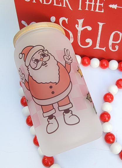 Christmas Feeling Jolly - 16 oz Coffee Can Glass Cup