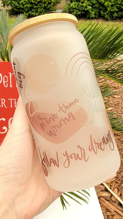 AFFIRMATIONS positivity - 16 oz Coffee Can Glass Cup