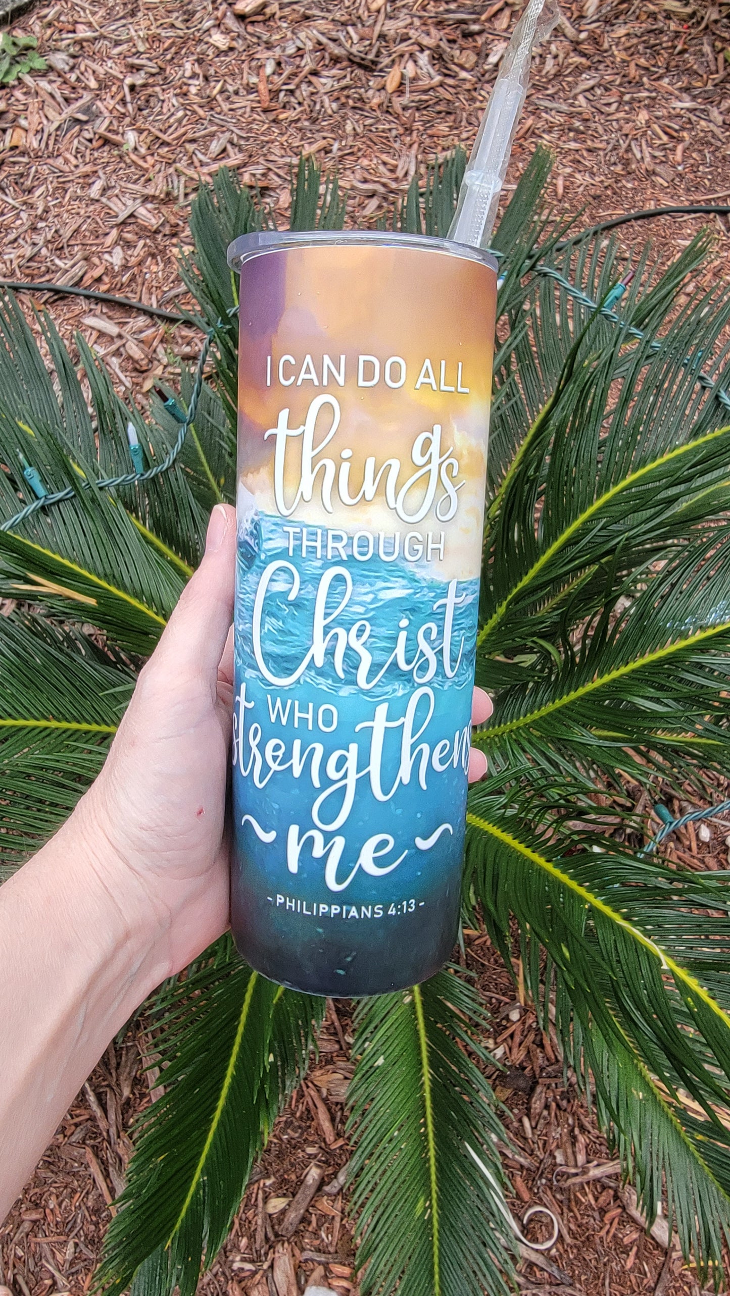 Ocean I can do all things Sublimation 20 oz tumbler