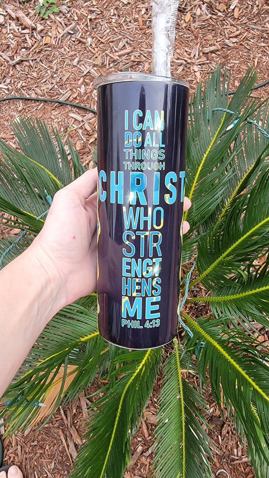 I can Do all Things Sublimation 20 oz tumbler