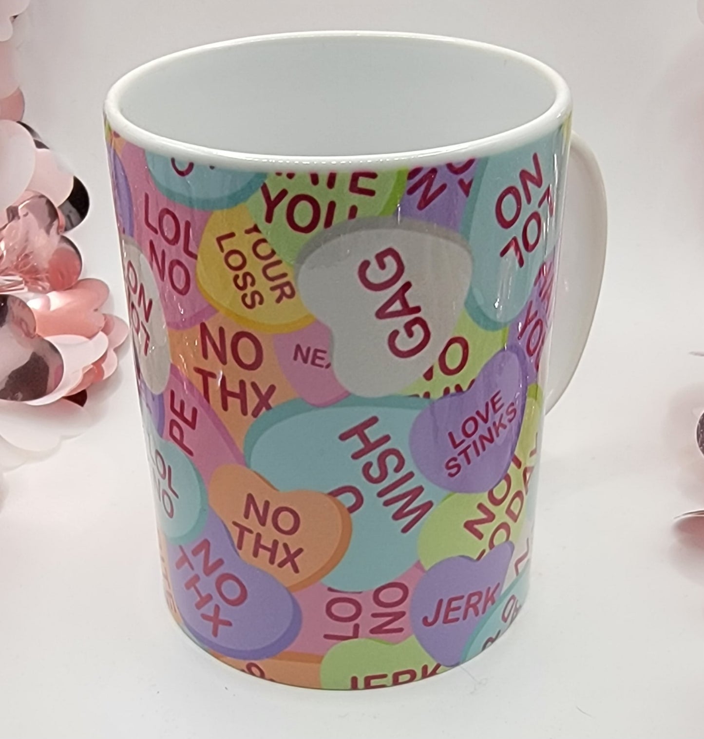 Valentines Candy Hearts - 15 OZ Coffee Mug