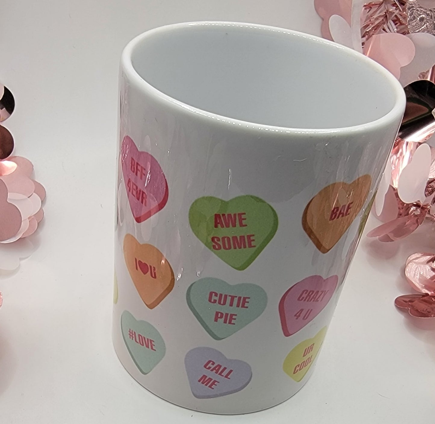 Valentines Pastel Candy Hearts - 15 OZ Coffee Mug