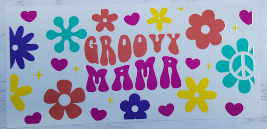 Groovy Mama Boho - 16 oz Libby UV DTF Wrap RTS