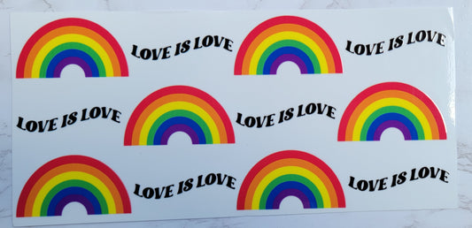 Love Is Love Pride Rainbow - 16 oz Libby UV DTF Wrap