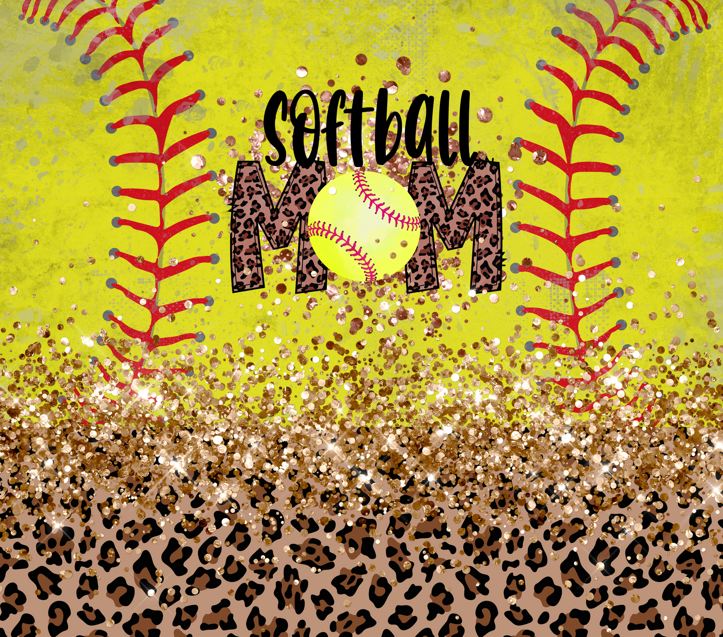 Softball Mom Cheetah Sports  - 20 Oz Sublimation Transfer