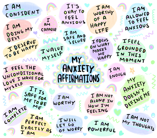 My Anxiety Affirmations - 20 Oz Sublimation Transfer