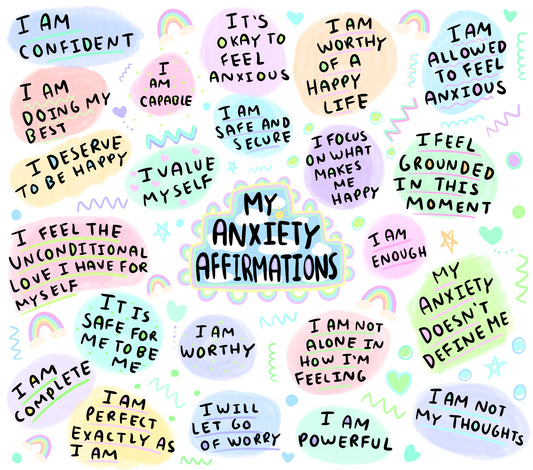 My anxiety Affirmations - 20 Oz Sublimation Transfer