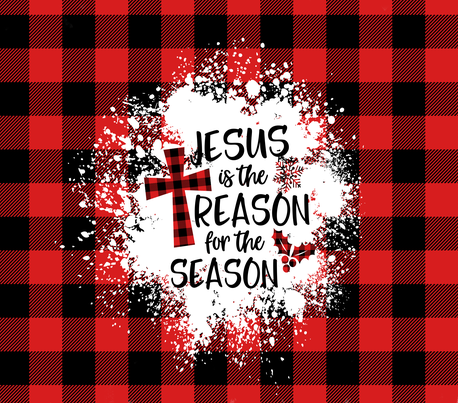 Red & Black Plaid - Christianity Quote 20 Oz Sublimation Transfer
