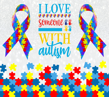 Autism Awareness - Colorful - Puzzle Pieces 20 Oz Sublimation Transfer