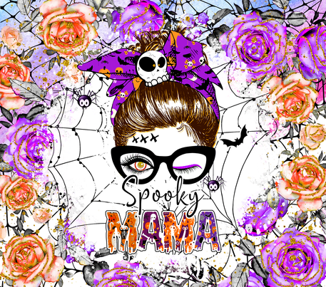 Halloween "Spooky Mama" - Purple, White & Pink 20 Oz Sublimation Transfer
