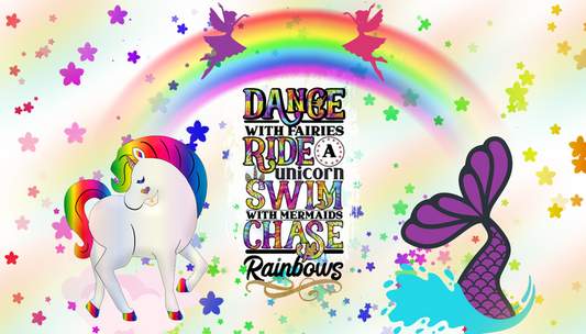 Rainbow Unicorn & Mermaid - Colorful 20 Oz Sublimation Transfer