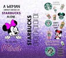 Purple & White Girls Mouse Coffee 20 Oz Sublimation Transfer